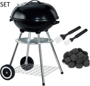 Houtskoolbarbecue XL 46 CM inclusief Briketten en Marinade kwast - Voordeelverpakking - Kogelbarbecue