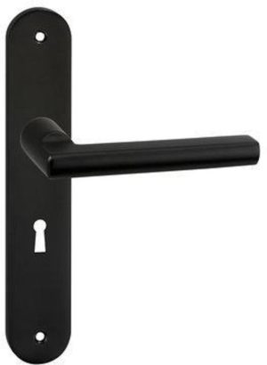 Impresso Redhill Deurbeslag - Voor binnen - Ovaal deurschild met schroef en sleutelgat - Aluminium/Zwart