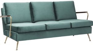 Kare Design Bank Sofa Gamble 3-Zits - Fluweel Stof - Blauw
