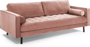Kave Home - Debra 3-zits sofa in fluweel roze