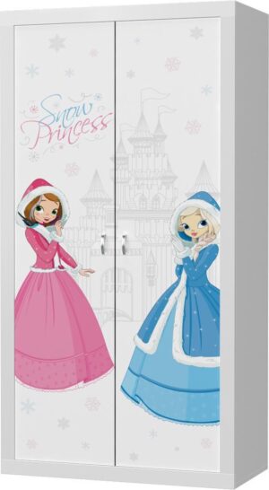 Kinder kledingkast Frozen prinses 90x190x40 cm - wit - 2 deuren
