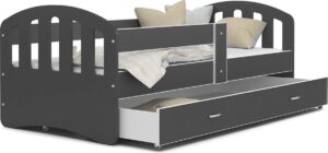 Kinderbed | Houten bed | 180x80cm| met lattenbodem | met uitschuiflade | grijs