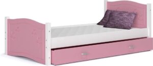 Kinderbed | Houten bed | 190x80cm| met lattenbodem | roze