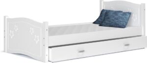 Kinderbed | Houten bed | 190x80cm| met lattenbodem | wit