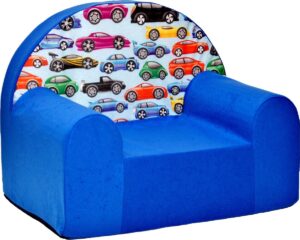 Kinderfauteuil / kinderstoel / peuterstoel - Blauw Auto's