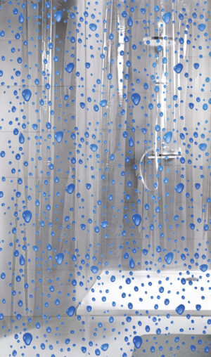 Kleine Wolke Bubble douchegordijn b180xh200 cm, marineblauw