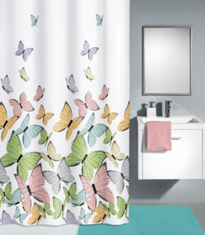 Kleine Wolke Butterflies douchegordijn 180x200 cm, multicolor