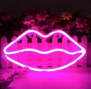 Lamp lippen, lamp mond. Nachtlamp in vorm van lippen/mond. Neon lamp lippen. Leuke sfeerlamp. Neon ophanglamp / wandlamp. Roze.