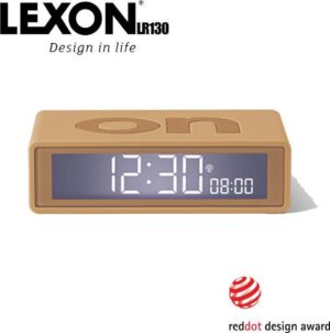 Lexon Flip+ Omkeerbare LCD wekker klok - Copper Bruin - LR130