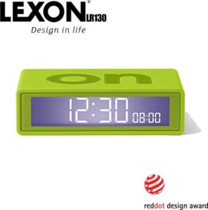 Lexon Flip+ Omkeerbare LCD wekker klok - Lime Groen - LR130