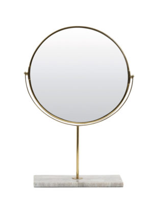 Light & Living Spiegel 'Riesco' op voet, marmer grijs-ant brons