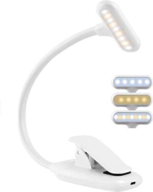 Loyal Leeslampje met Klem voor Boek - LED - Oplaadbaar - 3 Lichtstanden - Dimbaar - Flexibel - Tot 20 lichturen - Staand - Bureaulamp - Klemlamp - Bedlamp - Slaapkamer - Kinderen - Inclusief USB kabel