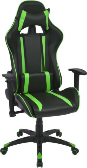 Luxe Gamestoel Zwart groen (Incl onderlegger) - Gaming Stoel - Gaming Chair - Bureaustoel racing - Racestoel - Bureau stoel gamen