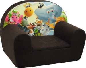 Luxe kinderstoel - kinderfauteuil - sofa - 60 x 45 - bruin - Madagaskar