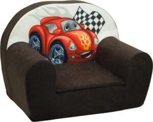 Luxe kinderstoel - kinderfauteuil - sofa - 60 x 45 - bruin - cars