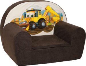 Luxe kinderstoel - kinderfauteuil - sofa - 60 x 45 - bruin - graafmachine