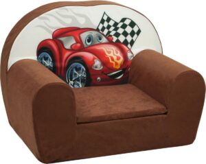 Luxe kinderstoel - kinderfauteuil - sofa - 60 x 45 - licht bruin - cars