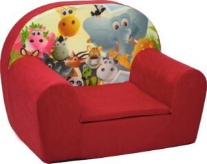 Luxe kinderstoel - kinderfauteuil - sofa - 60 x 45 - rood - Madagaskar