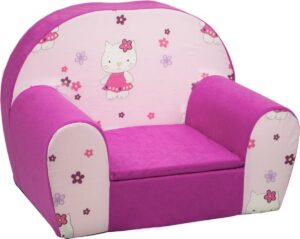 Luxe kinderstoel - kinderfauteuil - sofa - 60 x 45 - roze - hello kitty
