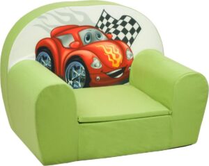 Luxe kinderstoel - zetel - sofa - 60 x 45 - groen cars