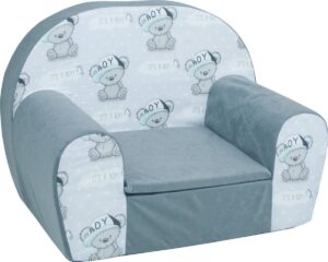 Luxe kinderstoel - zetel - sofa - 60 x 45 - it's a boy grijs