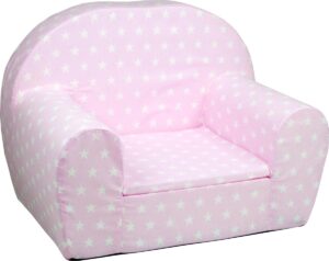 Luxe kinderstoel - zetel - sofa - 60 x 45 - roze sterren