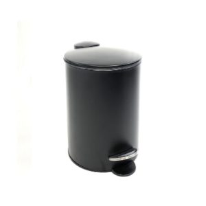 Luxe pedaalemmer zwart - 3 L - L 16.8 cm x B 16.8 cm x H 25 cm - badkamer - toilet