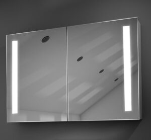 Luxe spiegelkast met verlichting verwarming en scheerstopcontact 90 cm
