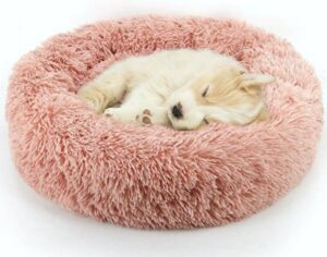 Luxyana Pets Hondenmand - Kattenmand - Luxe Pluche Donutmand - 50x50 cm - Zalm Roze