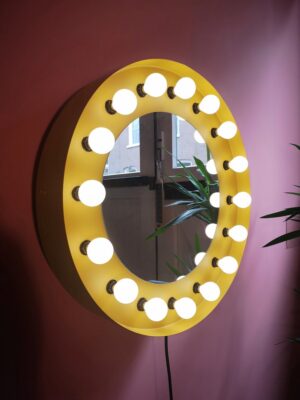 Miami Mirror - ronde spiegel met verlichting - 60 cm diameter - kleur spicy yellow
