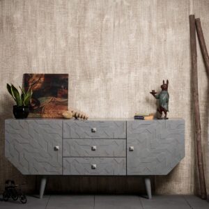Native Home dressoir grijs - commode 3d - woonkamerkast modern - sideboard hout 160 cm breed