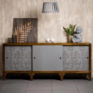 Native Home dressoir hout 180 cm - commode keuken - sideboard woonkamer - bruin - lamellen