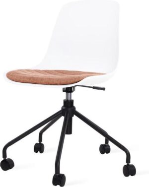 Nolon Nout bureaustoel - Witte zitting en terracotta rood zitkussen