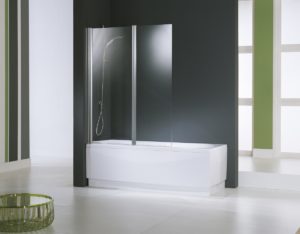Novellini Aurora 2-delige badwand 120x150 cm. omkeerbaar matchroom-helder glas