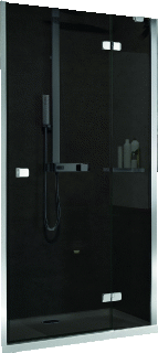 Novellini Brera douchedeur (bxh) 1190 - 1210x2000mm type deur draai + paneel voor plaatsing op douchebak/tegelvloer