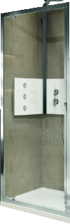 Novellini Lunes 2.0 douchedeur (bxh) 960 - 1020x1950mm type deur draai. 1-delig voor plaatsing op douchebak/tegelvloer