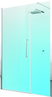 Novellini Young 2.0 G+F douchedeur (bxh) 1470 - 1510x2000mm type deur draai met vast paneel voor plaatsing op douchebak/tegelvloer