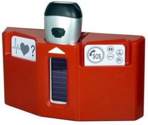 POWERplus Husky Solar LED Noodlamp Zaklamp met Wandhouder - Wandlamp / Nachtlamp - Rood