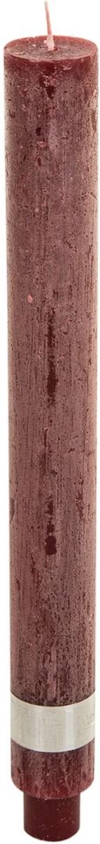 PTMD Dinerkaars/kaars Rustic red Pillar set of 4 28x3