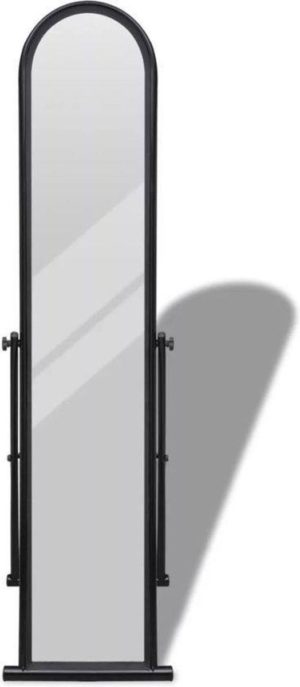 Passpiegel (INCL glasdoekjes) staande spiegel wandspiegel vloerspiegel staand zwart 38x43x152cm