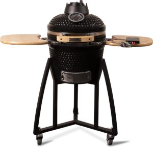 Patton - Kamado 16" - Premium Black - Keramische barbecue - incl. Bluetooth kerntemperatuurmeter - LED verlichting - Medium - Compleet - Zwart