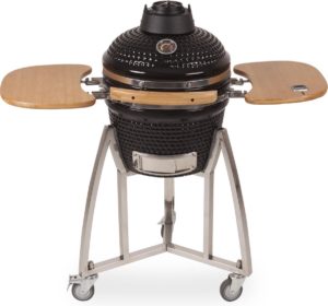 Patton Kamado Grill - Keramische barbecue - incl. Bluetooth thermometer - incl. LED light - 16" - Zwart