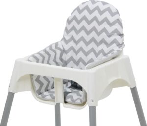 Polini Inlegkussen voor IKEA Antilop Kinderstoel - 'Zigzag' Grijs