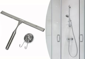 Raamwisser met ophangsysteem - raamtrekker RVS douche - douchewisser - douchetrekker - met steel en zuignap
