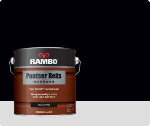 Rambo Pantser Beits Dekkend - 2,5 liter - Diepzwart