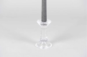 Rasteli Kaarsenhouder-Kandelaar voor tafelkaars Glas D 8 cm H 12,2 cm Voordeelaanbod per 2 stuks (zonder kaars)