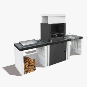 Sarom Fuoco - Betonnen barbecue - Buitenkeuken - Hercules - Houtskool en hout - 240 x 51.5 x 169 cm