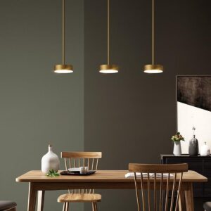 Single hoofd koperen kroonluchter Bar dining room eettafel slaapkamer lamp moderne minimalistische kroonluchter (warm licht)