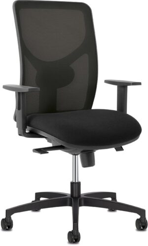 Sitland Sit 1 Bureaustoel - Zwarte Mesh Rugleuning - Zwarte Stoffen Zitting
