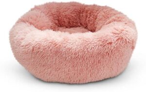 Snoozle Hondenmand - Superzacht en Luxe - Fluffy en Rond - Wasbaar - Pluche - Donut - Hondenbed - Anti-Stress - 50cm Groot - Roze